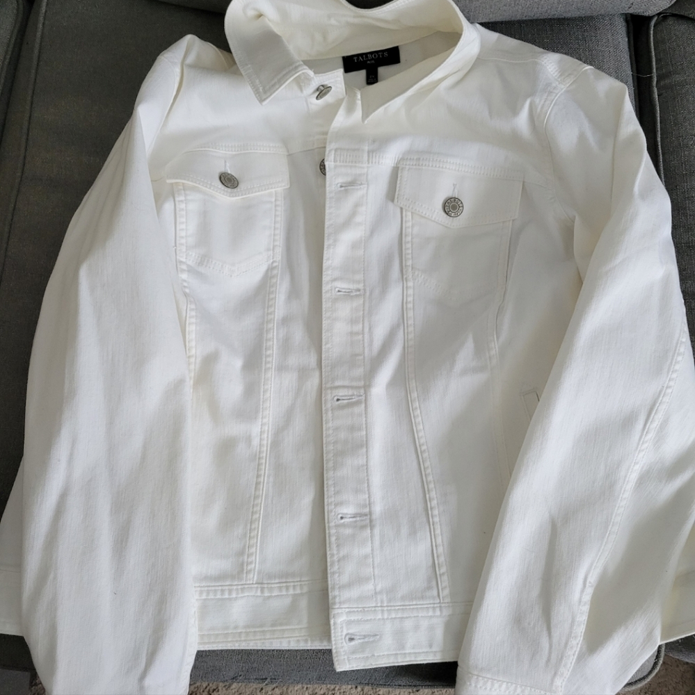 Talbots white jean jacket